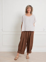 Montaigne Italian Linen ‘Desi’ Bloomer Pants With Back Pockets - Various Colours - 2 Sizes