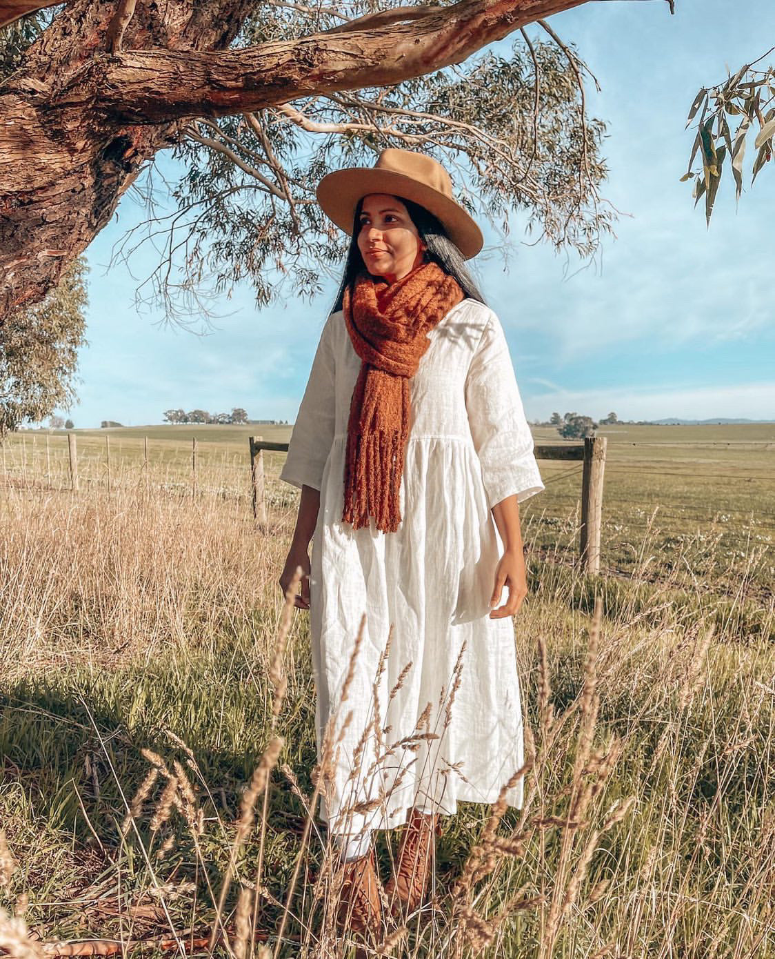 Ecolena 'Bec' Lithuanian Linen Dress -  White - LAST - Size XS