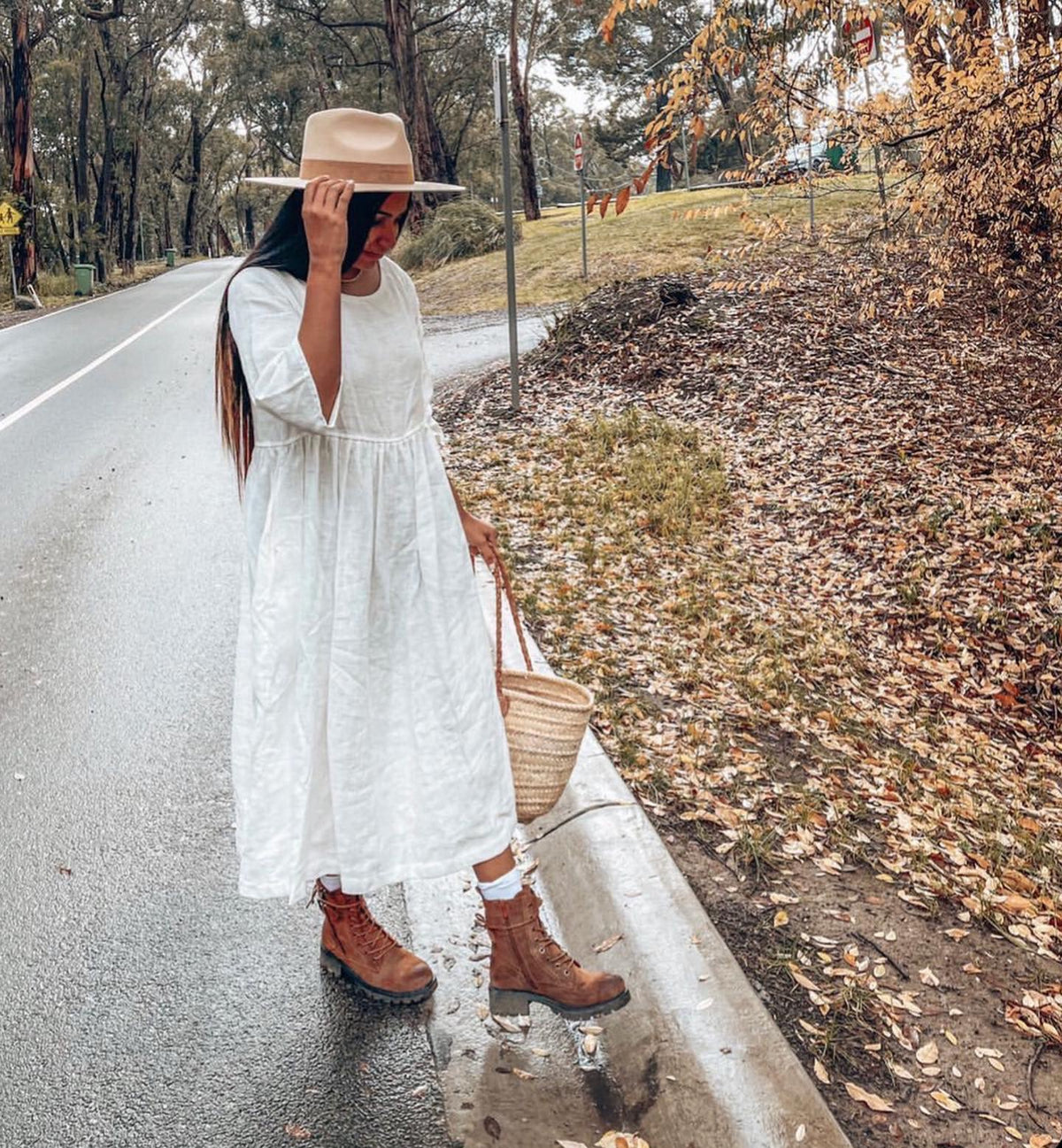 Ecolena 'Bec' Lithuanian Linen Dress -  White - LAST - Size XS