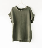 Montaigne European linen short sleeve top with semi cowl neck - Various Colours