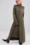 dref_by_d 'Solaris' Maxi Knit Dress  - Olive Branch