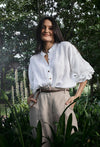 Eadie ‘The Allegra’ Linen Blouse - One Size-  LAST ONE- Natural