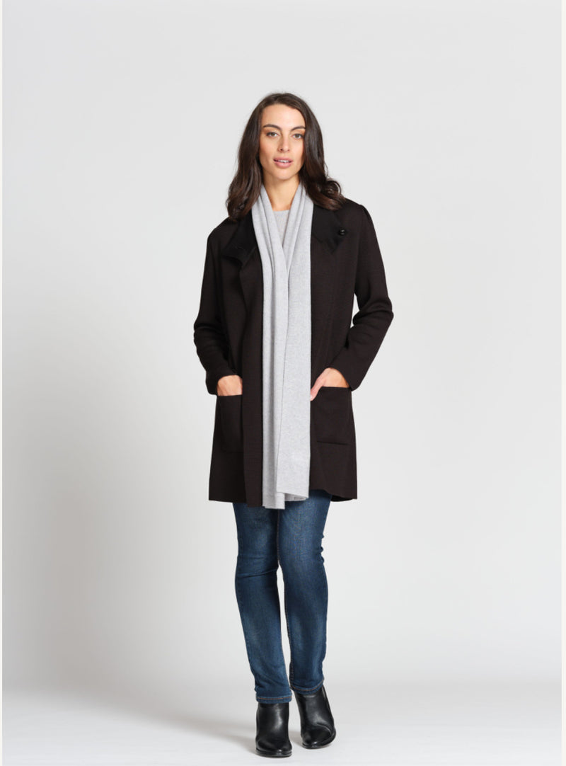 Optimum Long Coat With Tuck Detail - Chocolate - Size 8, 12, 14