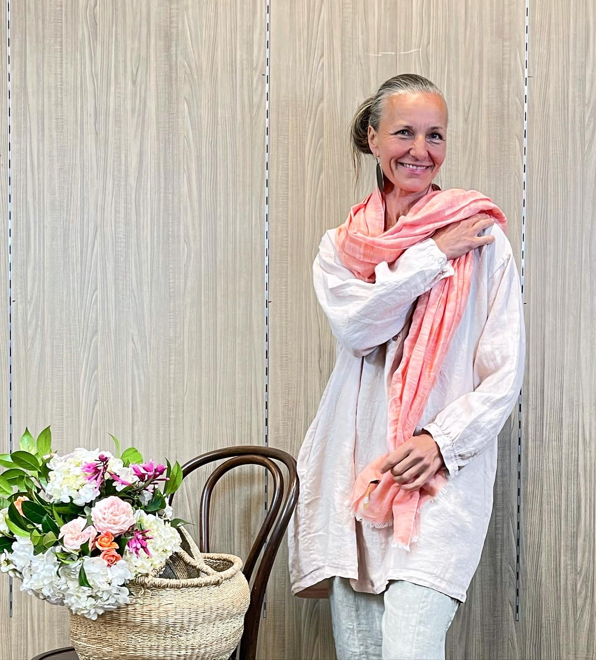 Montaigne ‘Paysanne’ Oversized Linen Shirt - One Size - Various Colours