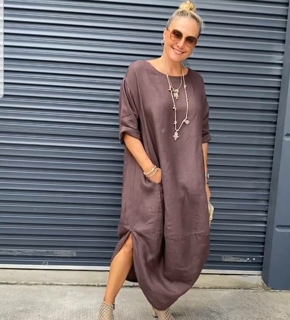 Montaigne Casual Scallop Hem Linen Dress - One Size Fits 8-18 - Various Colours