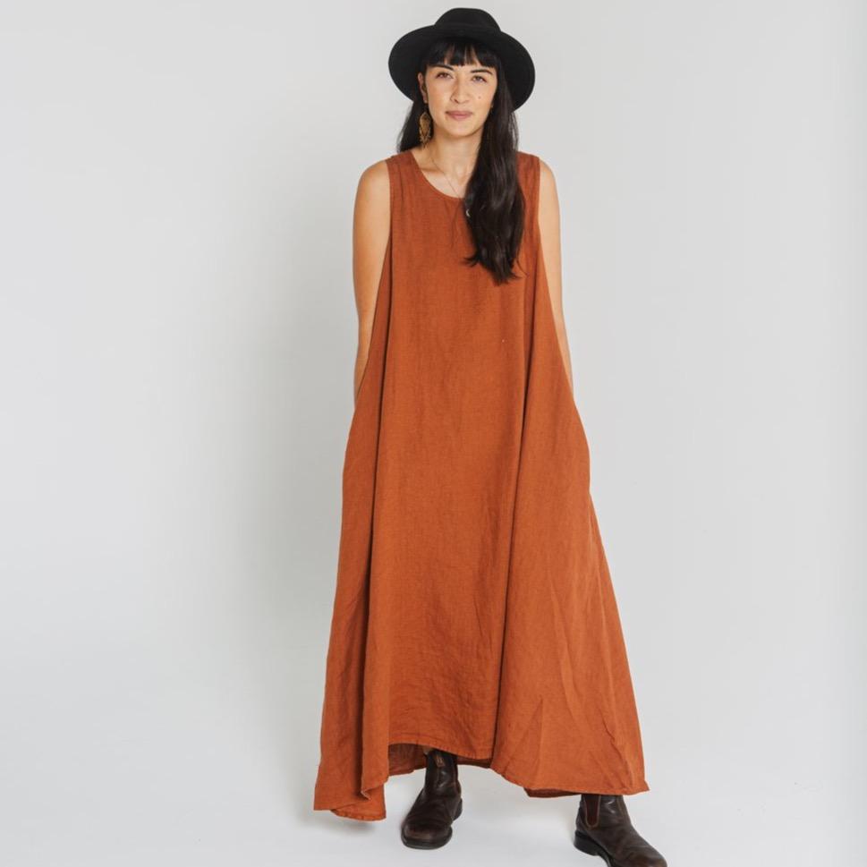 Montaigne 'Picasso' A-line Linen Maxi Dress - One Size Fits 8-18 - Various Colours