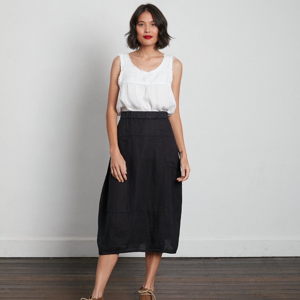 Montaigne 'Tulip' Linen Midi Skirt - One Size Fits 6-12 - Various Colours