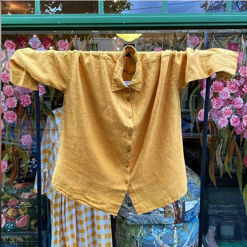Montaigne Oversized Linen 'Boyfriend' Shirt - One Size Fits 10-20 - Various Colours