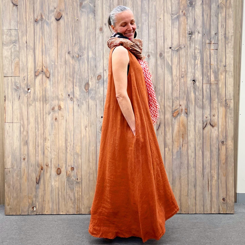 Montaigne 'Picasso' A-line Linen Maxi Dress - One Size Fits 8-18 - Various Colours