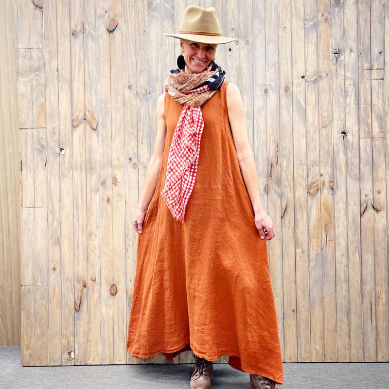 Montaigne 'Picasso' A-line Linen Maxi Dress - One Size Fits 8-18 - Various Colours