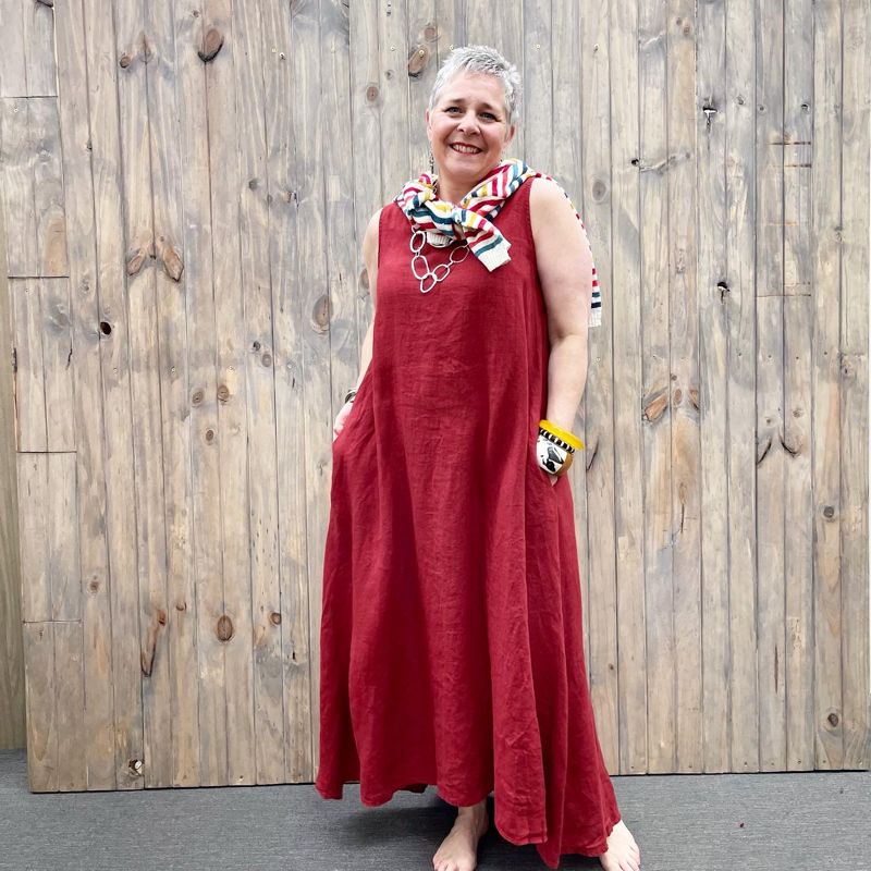 Montaigne 'Picasso' A-line Linen Maxi Dress - One Size Fits 8-18 - Various Colours