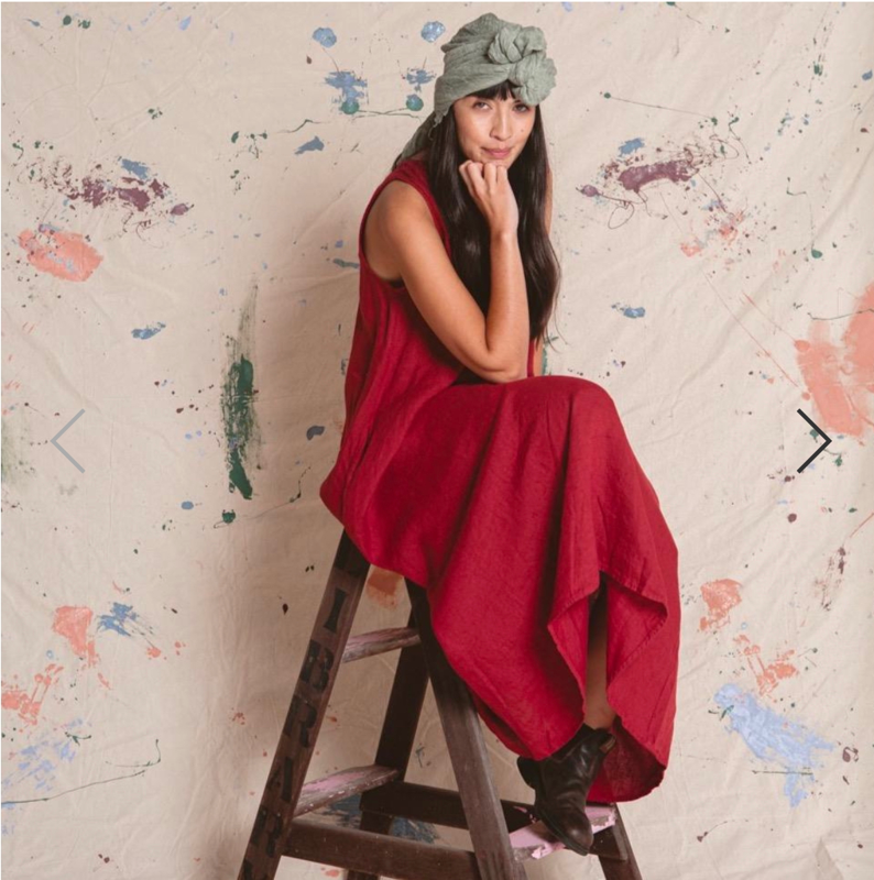 Montaigne 'Picasso' A-line Linen Maxi Dress - One Size Fits 8-18 - Various Colours