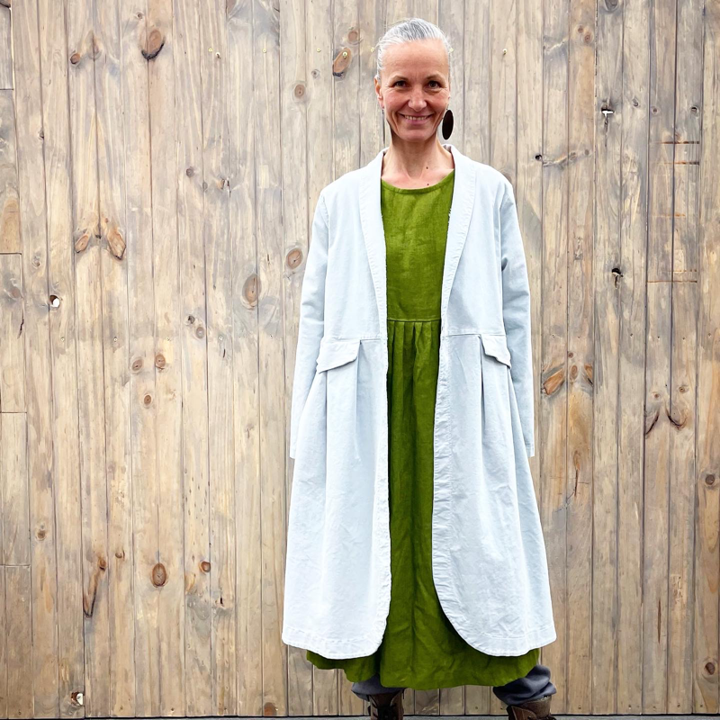 Ecolena 'Bec' Lithuanian Linen Dress - Neon Green / Avocado