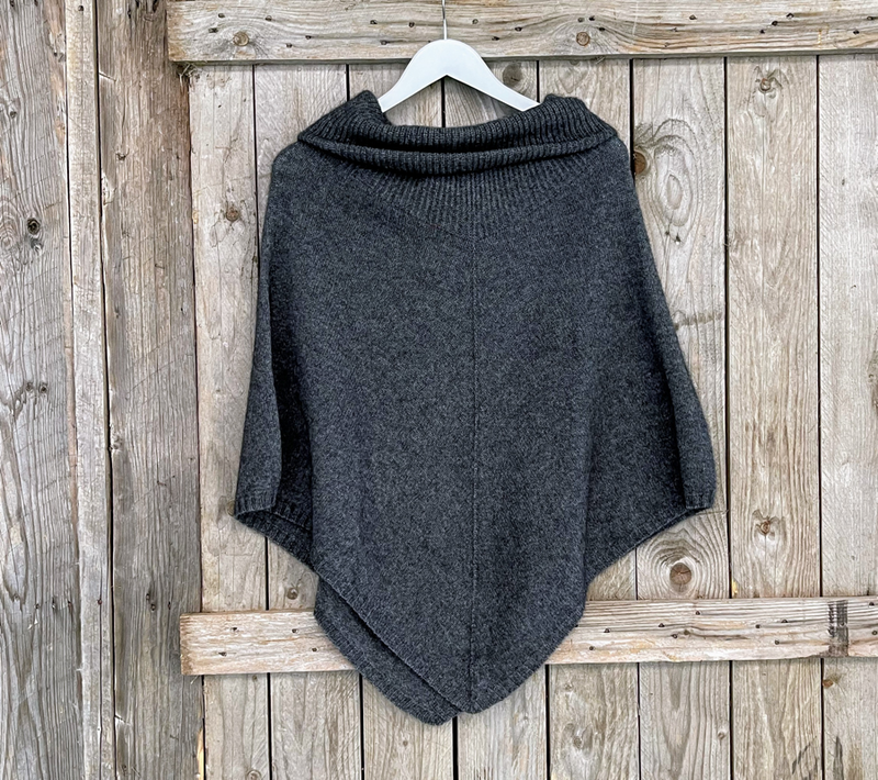 Lothlorian Zinity New Zealand Possum & Merino Cowl Neck Poncho - Various Colours