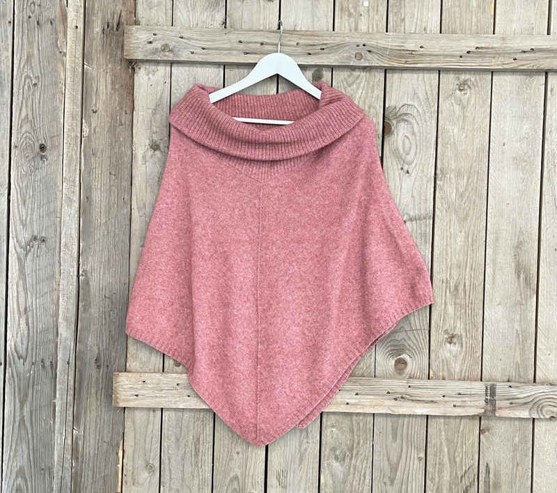 Lothlorian Zinity New Zealand Possum & Merino Cowl Neck Poncho - Various Colours