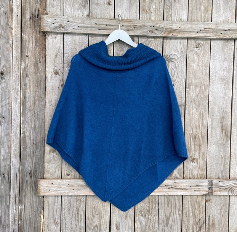 Lothlorian Zinity New Zealand Possum & Merino Cowl Neck Poncho - Various Colours