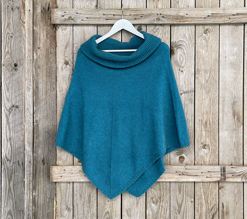Lothlorian Zinity New Zealand Possum & Merino Cowl Neck Poncho - Various Colours