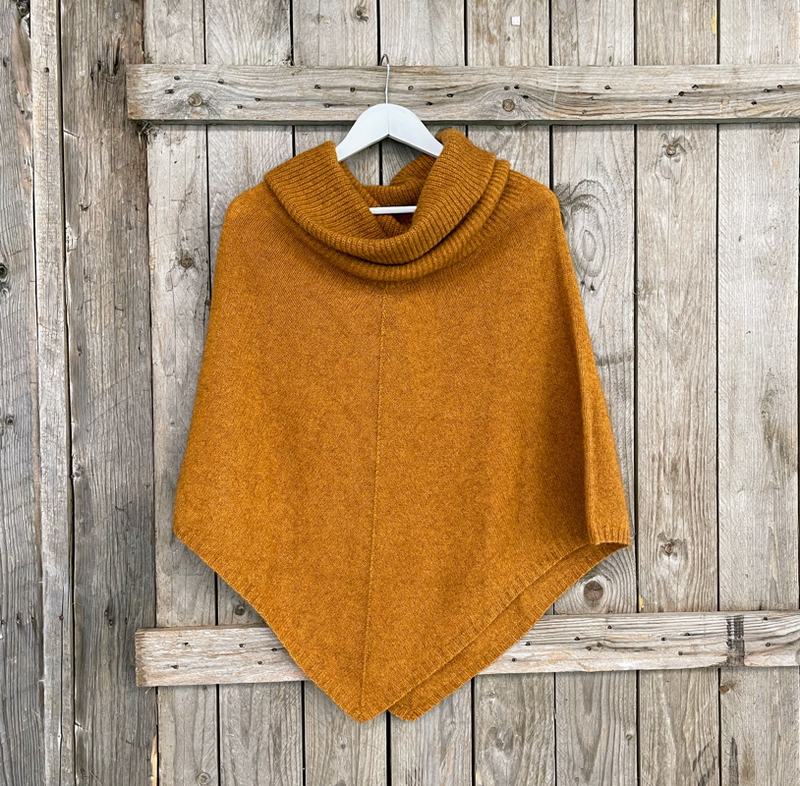 Lothlorian Zinity New Zealand Possum & Merino Cowl Neck Poncho - Various Colours