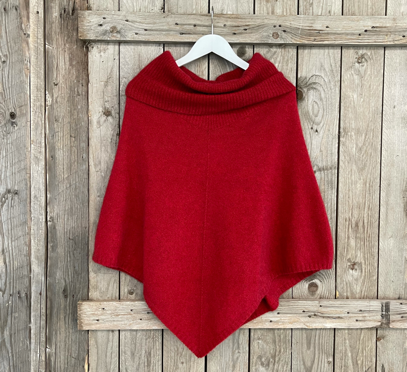 Lothlorian Zinity New Zealand Possum & Merino Cowl Neck Poncho - Various Colours