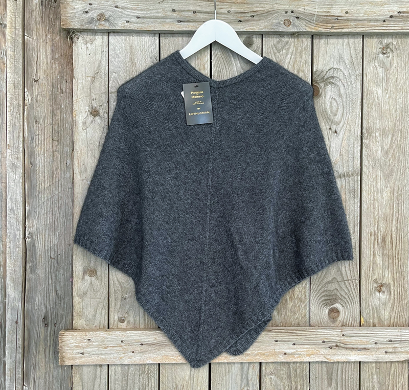 Lothlorian New Zealand Possum & Merino Plain Poncho - Various Colours