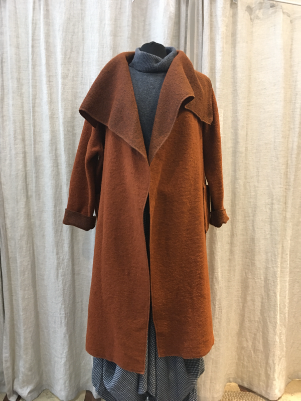 Ecolena Italian 80% Boiled Wool Long Coat - One Size Fits 10-18 - Various Colours