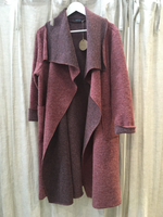 Ecolena Italian 80% Boiled Wool Long Coat - One Size Fits 10-18 - Various Colours