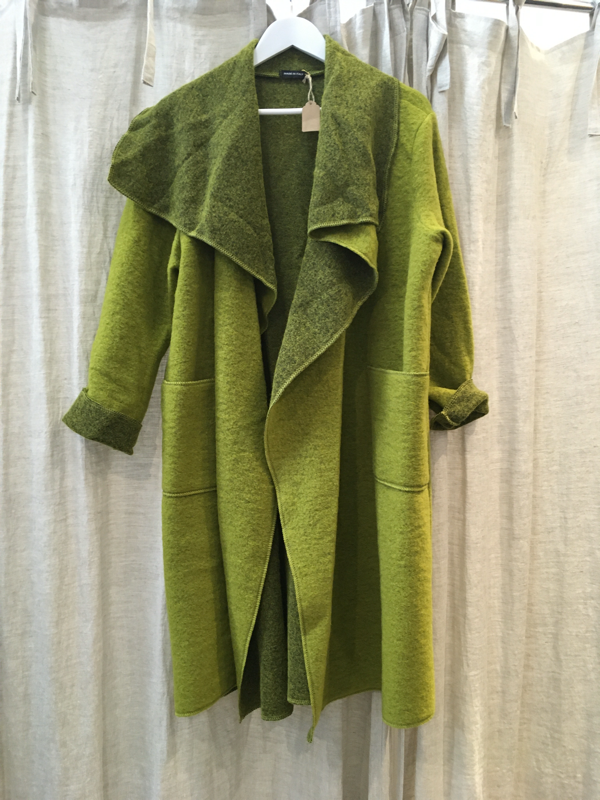 Ecolena Italian 80% Boiled Wool Long Coat - One Size Fits 10-18 - Various Colours