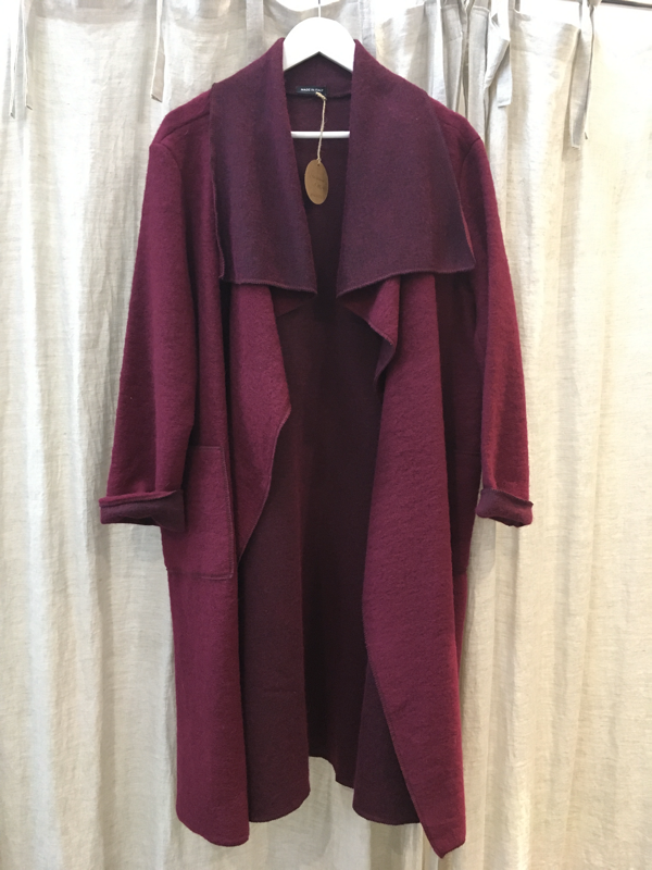 Ecolena Italian 80% Boiled Wool Long Coat - One Size Fits 10-18 - Various Colours